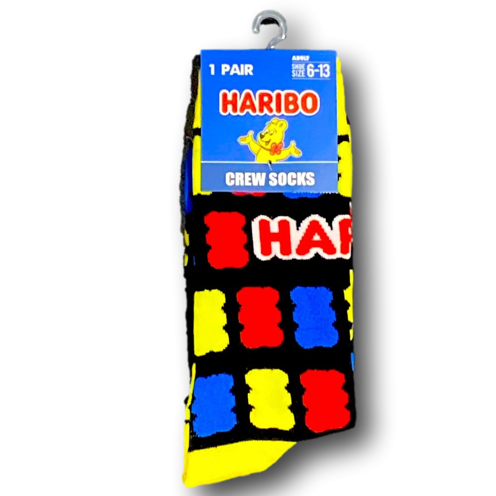 3/$20 Haribo Gummy Bears Retro Candy Funny Novelty Crew Socks - NWT